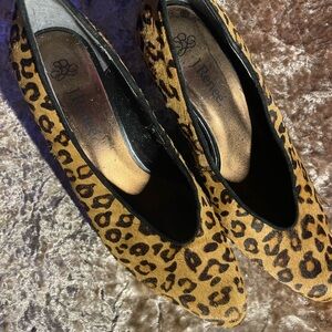 J.Renee Brown and Black Flats with Classic Leopard Print